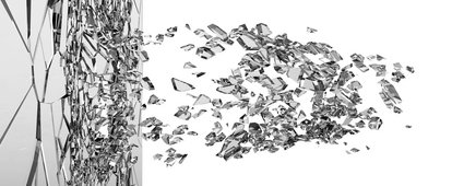 Abstract Illustration of Broken Glass isolated on white